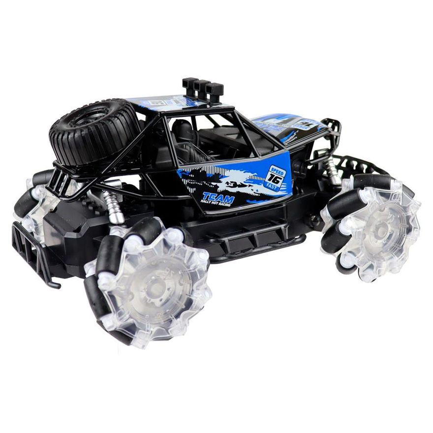 RiToEasysports Carro de controle remoto 2,4 G, rotação de 360 graus, dupla  face, controle remoto, presente para meninos e meninas (azul)