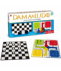 Jogo Classicos Educativo Dama e Ludo 2 Em1 em Madeira +6Anos