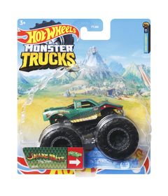veiculo-die-cast-hot-wheels-1-64-monster-trucks-snake-bite-vinny-venom-mattel-verde
