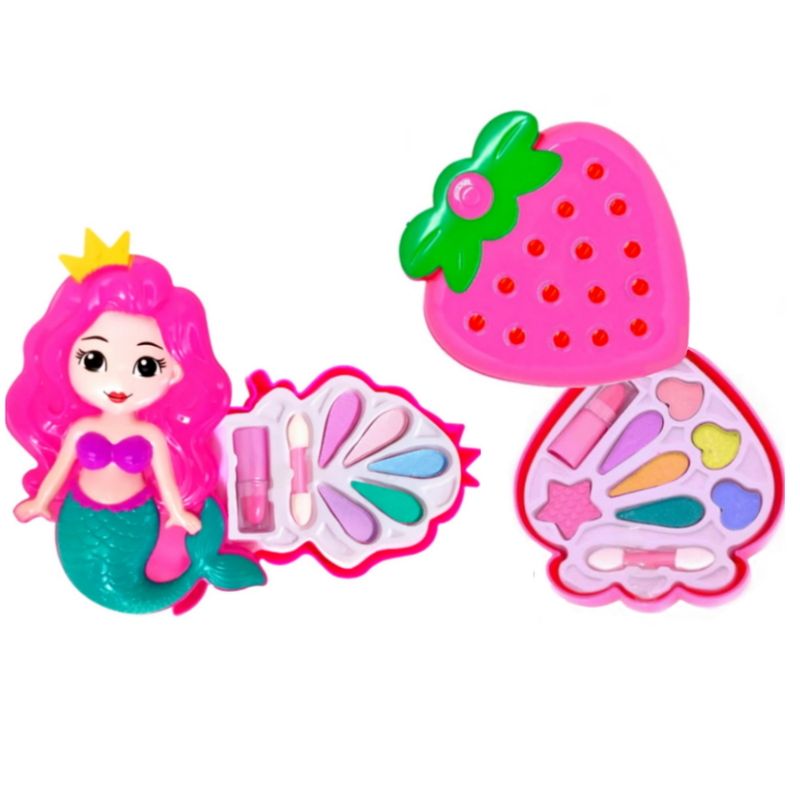 Brinquedo Infantil Kit Maquiagem para Boneca Little Beauty Morango