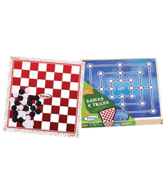 Jogo Dama e Trilha - 2 em 1 - Algazarra - Kits e Gifts