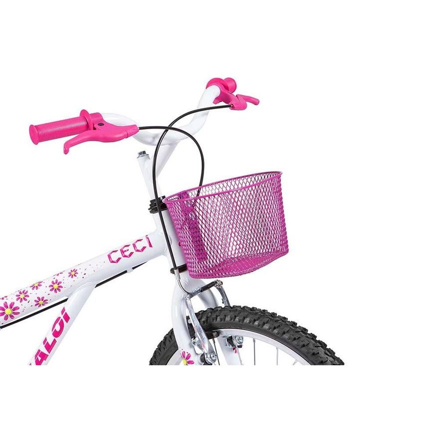 Bicicleta ARO 20 - Barbie - Branca - Caloi - Ri Happy