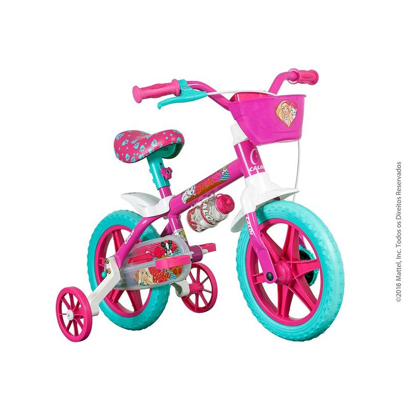 Bicicleta Caloi Barbie Aro 12 - Rosa+Azul