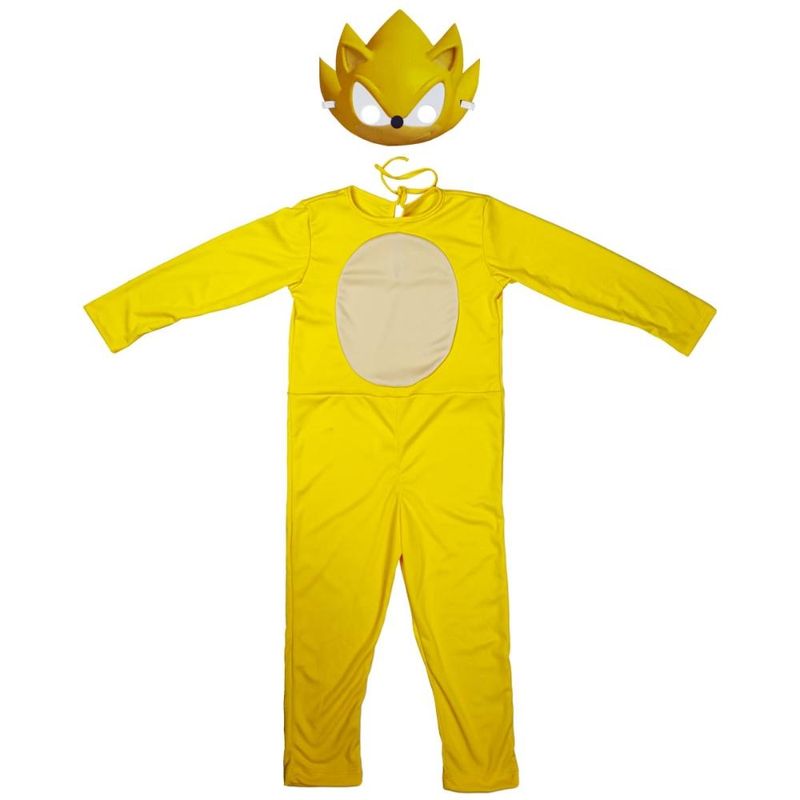 Fantasia Super Sonic Infantil Amarelo Longo Com Máscara - Lista Kids Todo  Cartoes