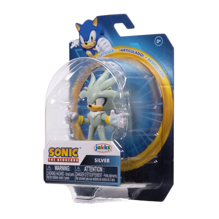 Mini Figura - Colecionavel - Sonic The Hedgehog - Silver - 6.3 cm - Candide  - Ri Happy