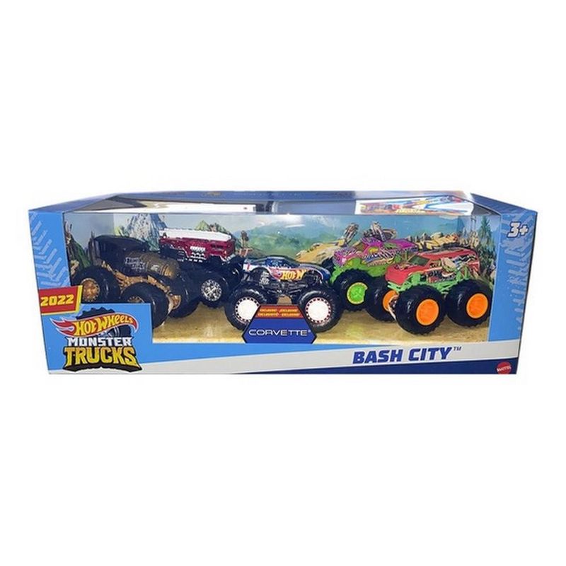 Conjunto de jogo Monster Jam Garagem com camião monstro, luzes e