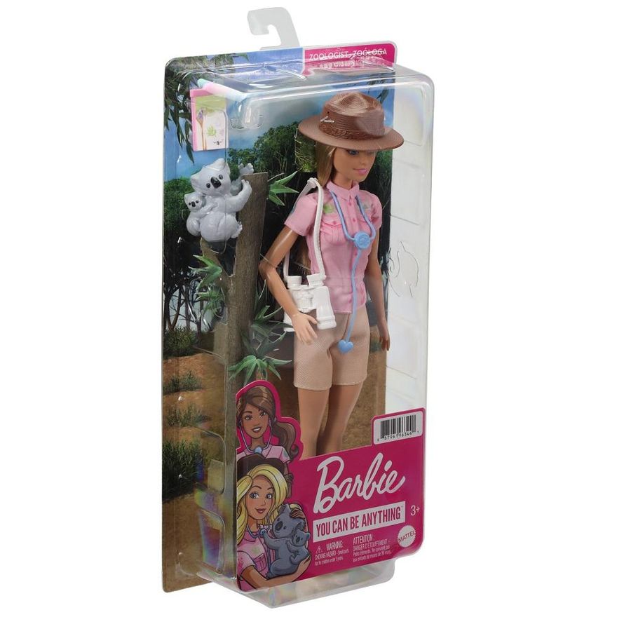 Barbie Boneca zoóloga, roupas e acessórios: Coala e figura do bebê,  mamadeira, estetoscópio, binóculos, presente para idades acima de 3 anos :  : Brinquedos e Jogos