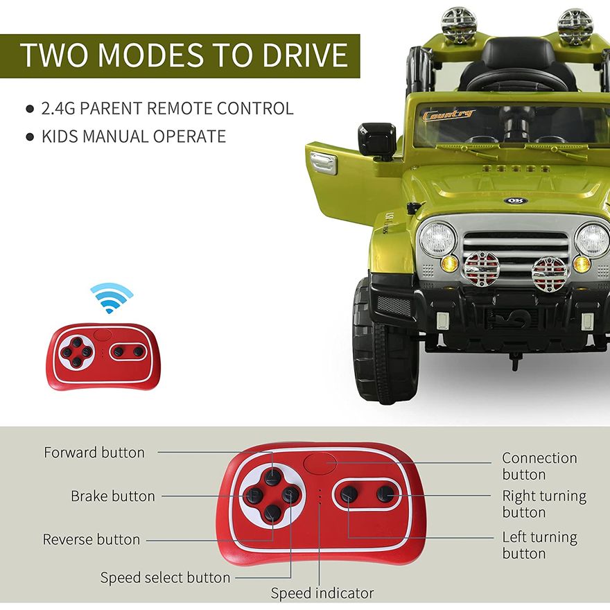 Carro Eletrico Multikids Ride On Speed 12V Controle Remoto - Maçã