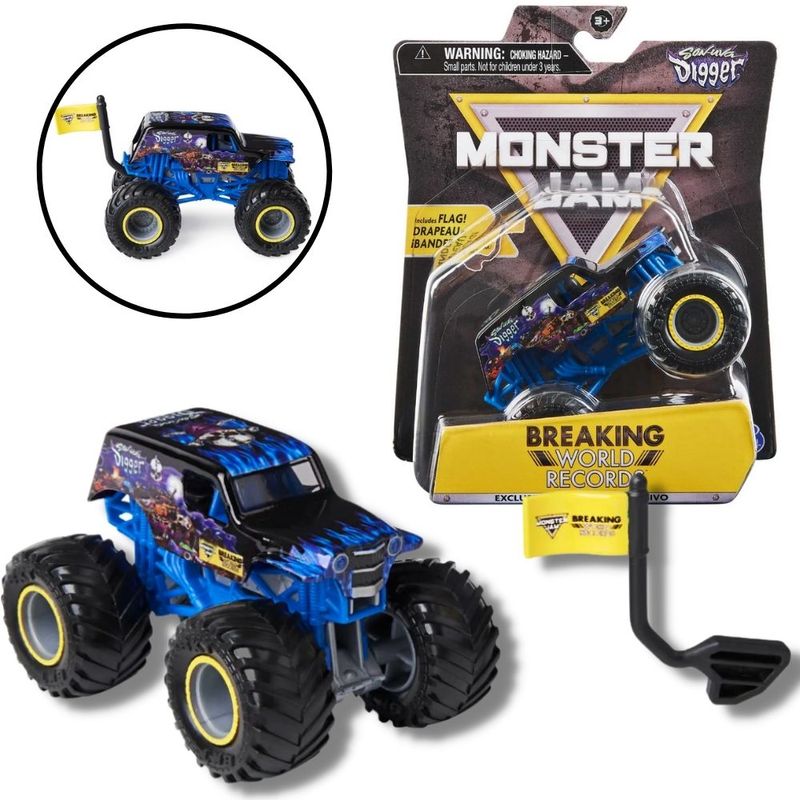 Conjunto de jogo Monster Jam Garagem com camião monstro, luzes e