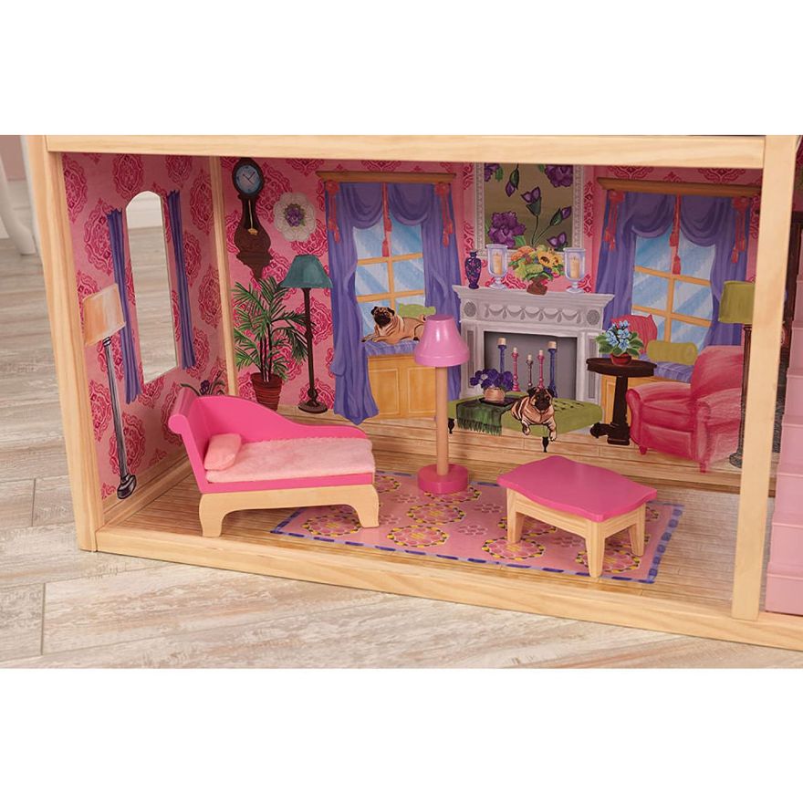 Doll House Casa de Bonecas de Madeira com 2 Princesas 4 Andares 11 Quartos  e Luzes para Crianças a partir de 4 anos - Ri Happy