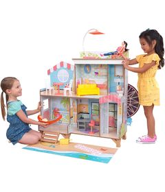 Doll House Casa de Bonecas de Madeira com 2 Princesas 4 Andares 11 Quartos  e Luzes para Crianças a partir de 4 anos - Ri Happy