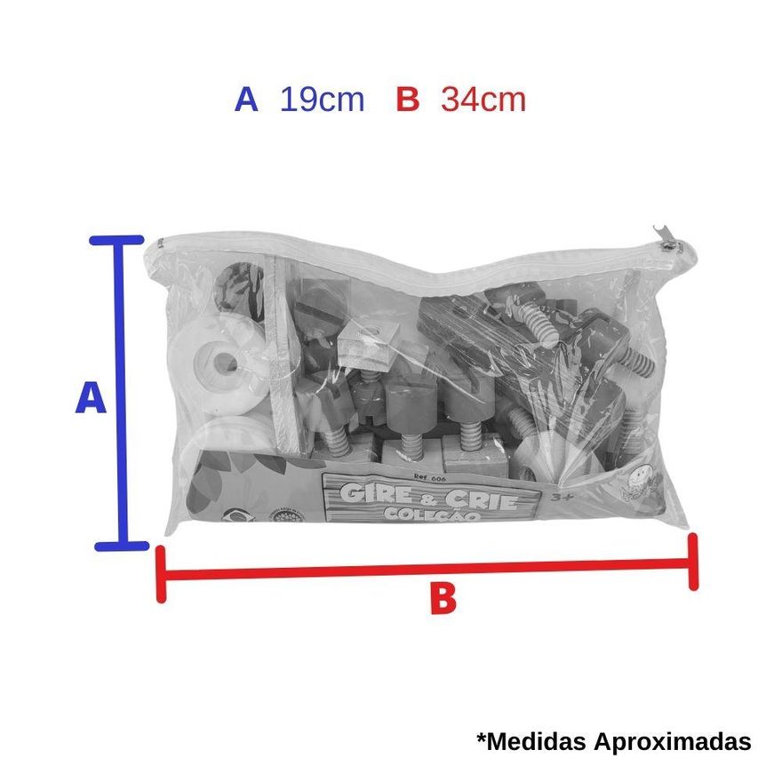 Ferramentas Infantil Com Peças De Montar Madeira Gire E Crie em