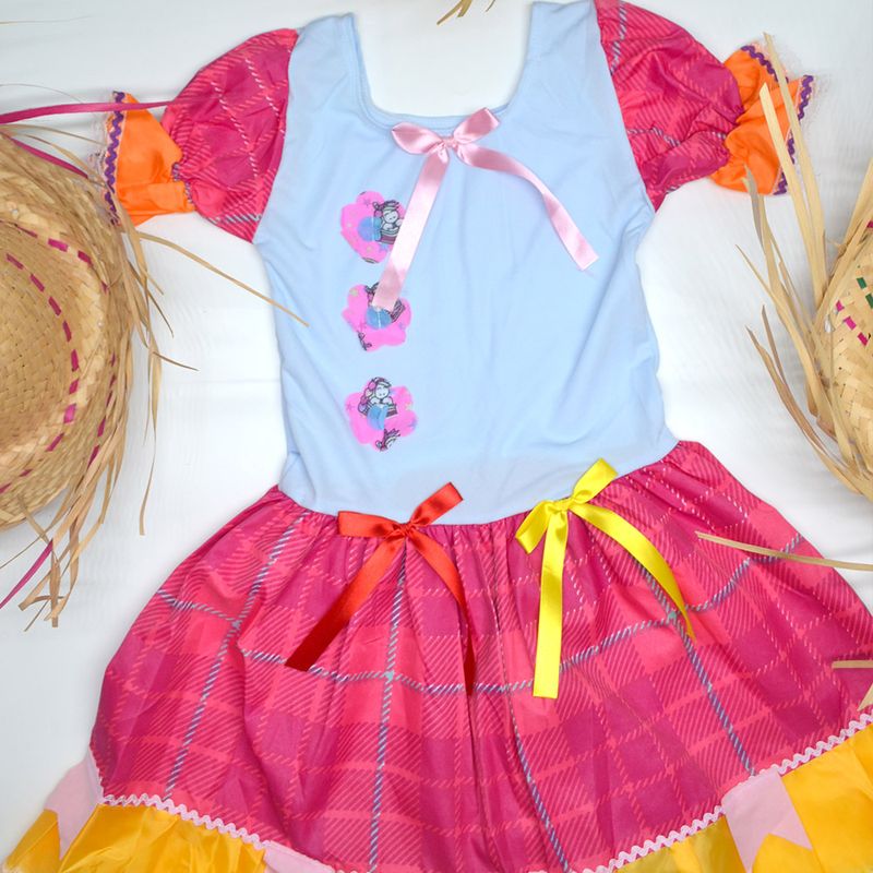 Vestido Infantil Festa Junina São João Caipira Com Chapéu M - Ri Happy