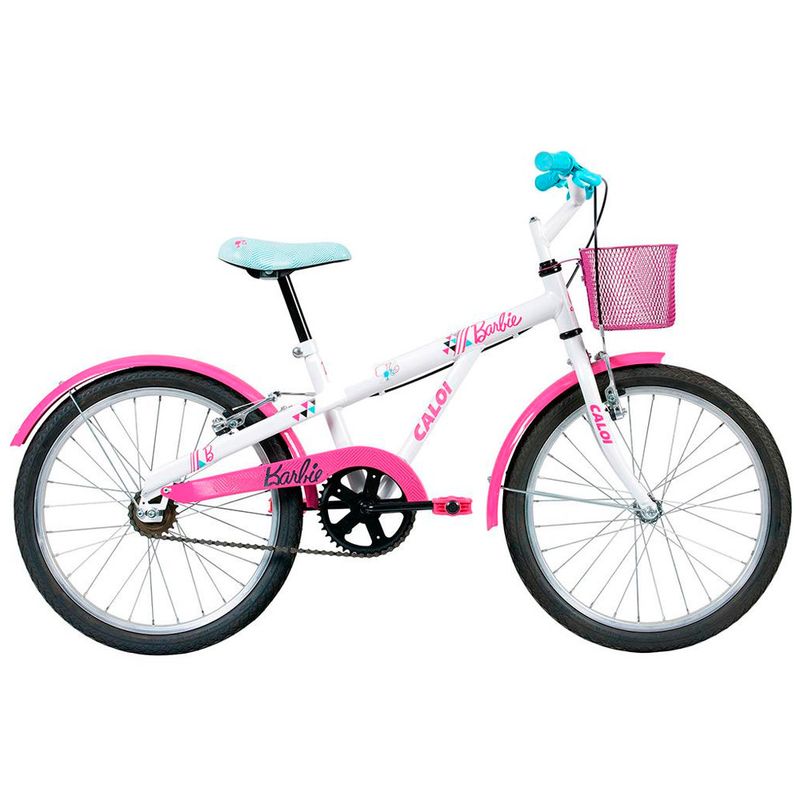 Bicicleta ARO 20 - Barbie - Branca - Caloi - Ri Happy