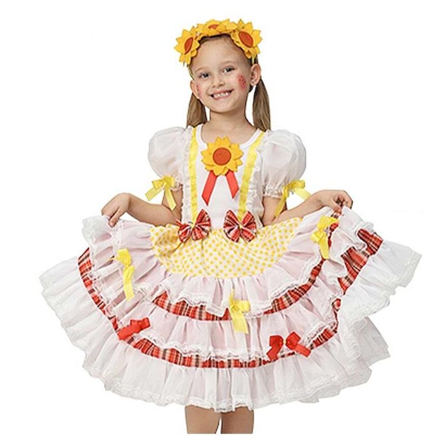 Vestido Festa junina Feminino Conjunto Camisa Xadrez + Tutu - Ri Happy