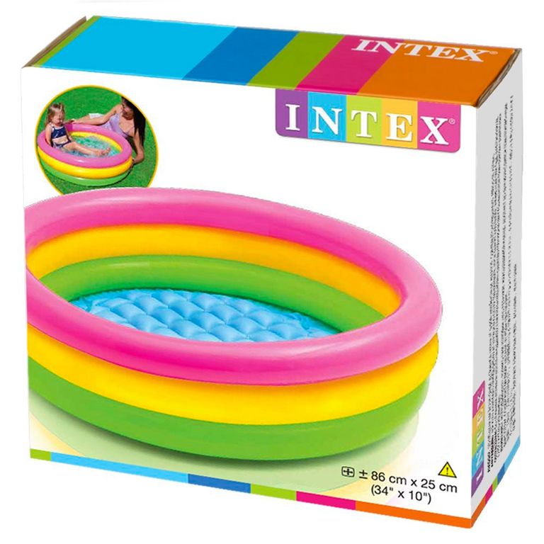 piscina redonda inflavel 28 litros baby por do sol intex