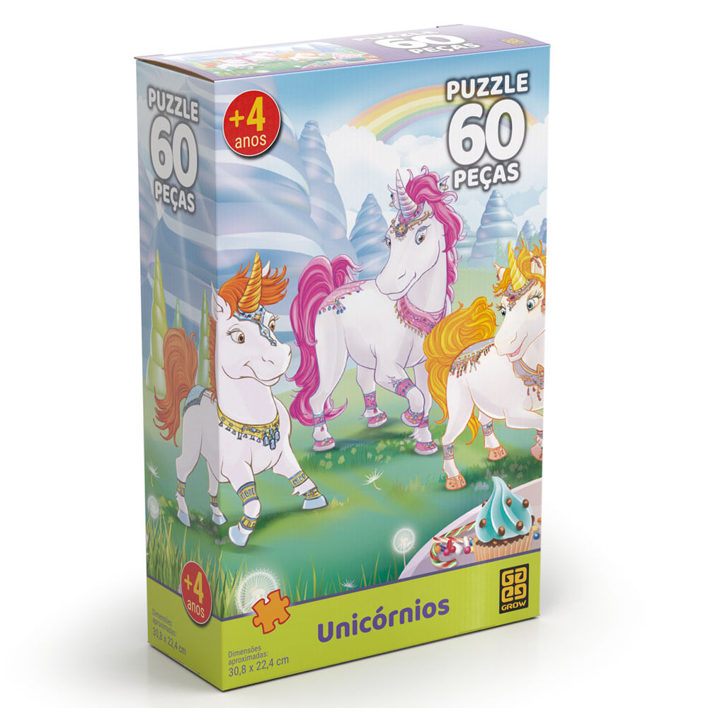 Qual é o maior quebra-cabeça do mundo: você sabe? 6 qc 60pcs unicornio 3564 Frente
