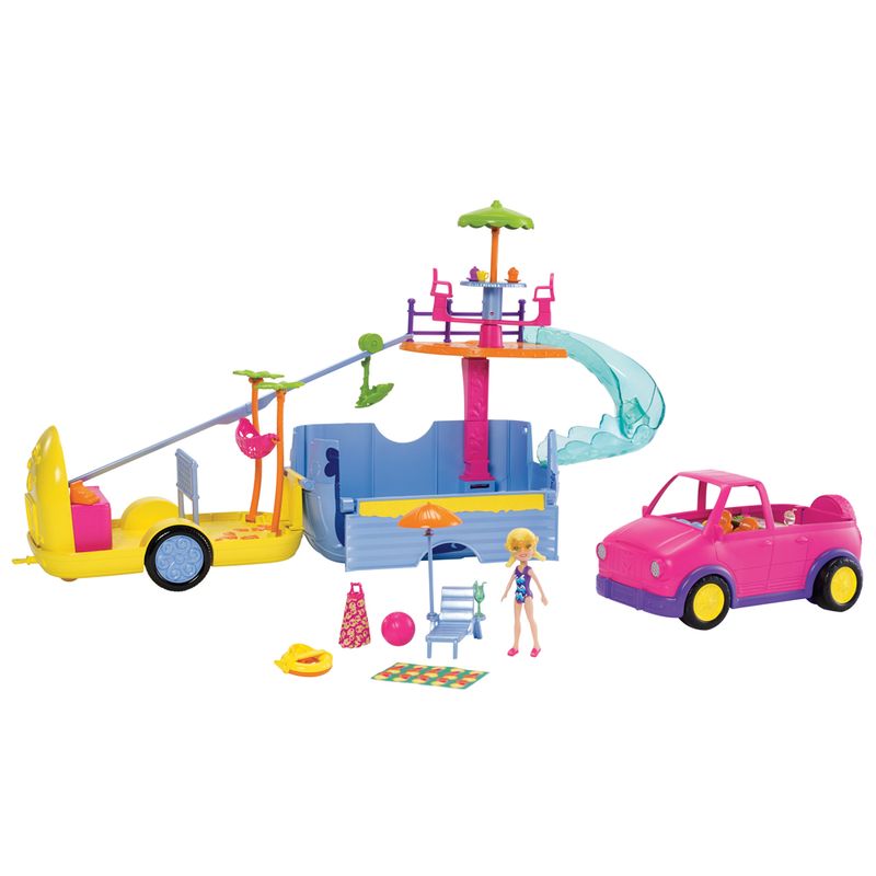 Mini Boneca - Polly Pocket - Polly com Veículo - Carro de Acampamento -  Mattel - Ri Happy