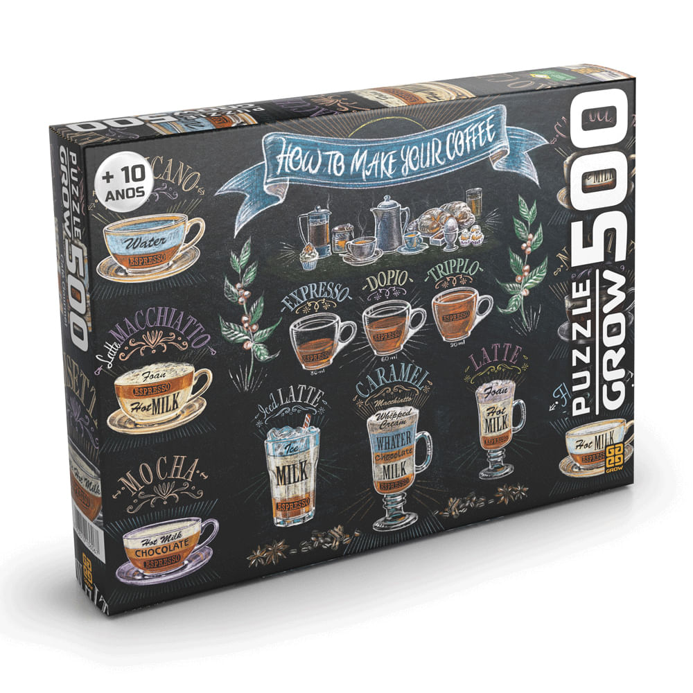 Quebra Cabeca Cafe Gourmet 500 Pecas Grow Ri Happy Baby