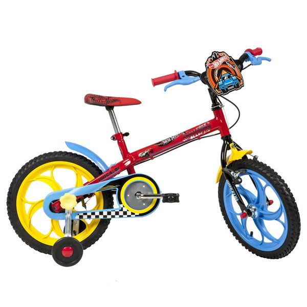Bicicleta 16" Caloi Hot Wheels Preto, Vermelho Bicicleta Aro 16 - Hot Wheels - Preto e Vermelho - Caloi