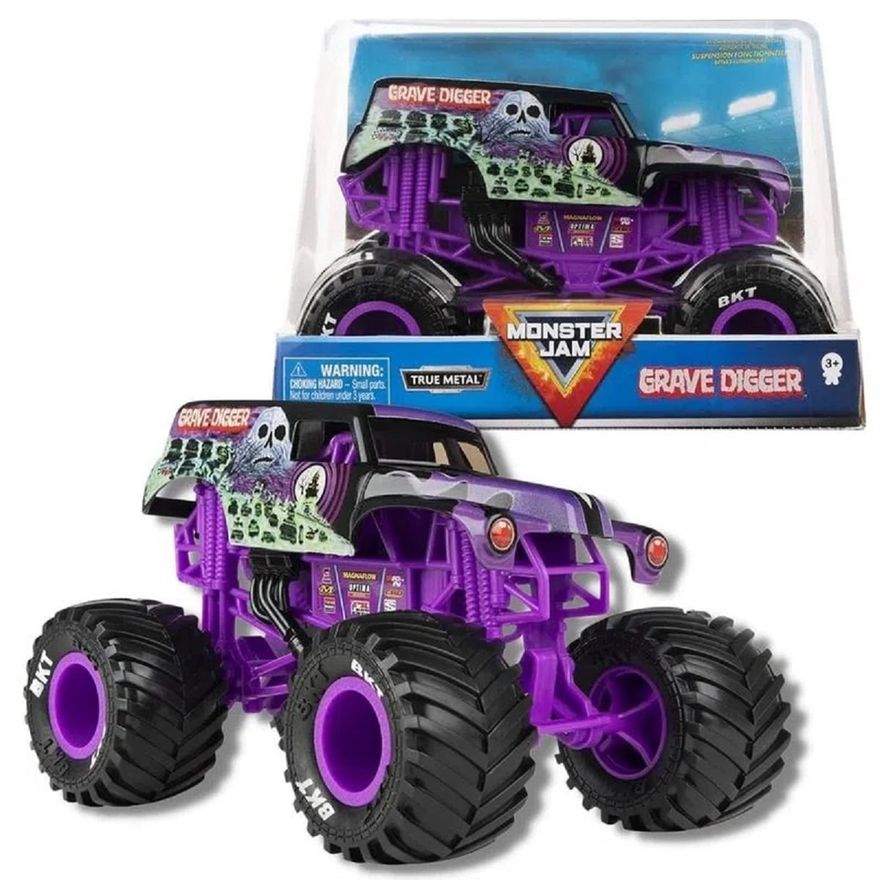 Monster Jam 1:24 - Carro com Controle Remoto - Grave Digger - Sunny - Ri  Happy