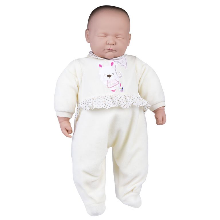 Boneca Bebe 50cm Ninos Reborn Dormindo Roupinha De Coelho Cotiplas Ri Happy Brinquedos