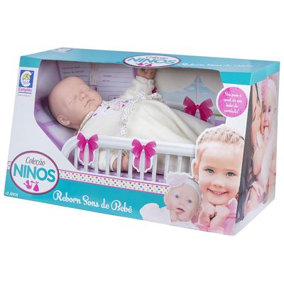 Boneca Bebe 50cm Ninos Reborn Dormindo Roupinha De Coelho Cotiplas Pbkids Mobile