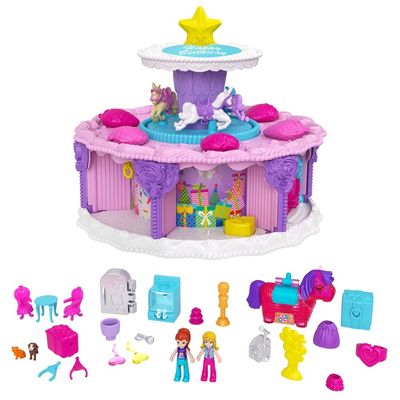 Kit 2 Cenários Polly Pocket Salão de Beleza e Pet Shop Mattel