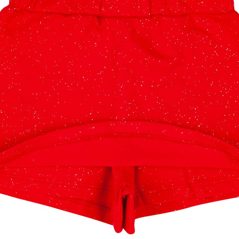 short saia vermelho infantil