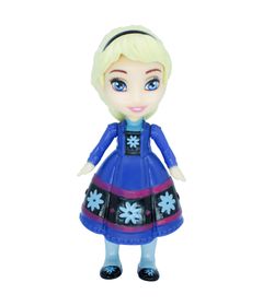 Mini-Boneca-Articulada---15-Cm---Disney---Frozen---Elsa-Vestido-Azul-Escuro---Mimo_Frente