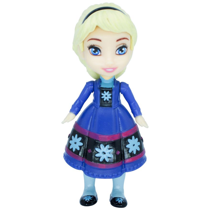 Mini-Boneca-Articulada---15-Cm---Disney---Frozen---Elsa-Vestido-Azul-Escuro---Mimo_Frente
