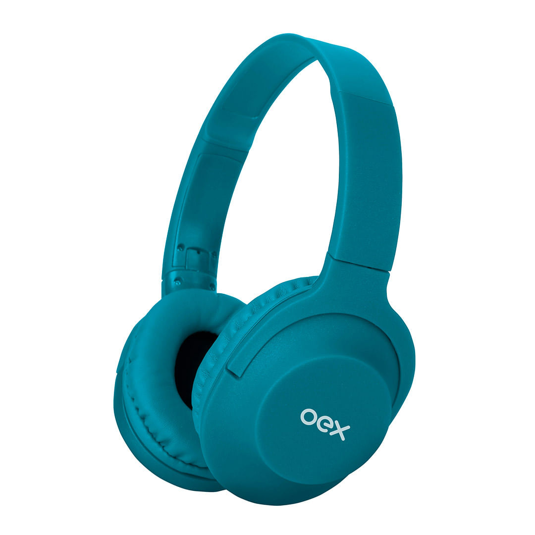 fone de ouvido headset flow bluetooth hs307 turquesa oex 485952 frente