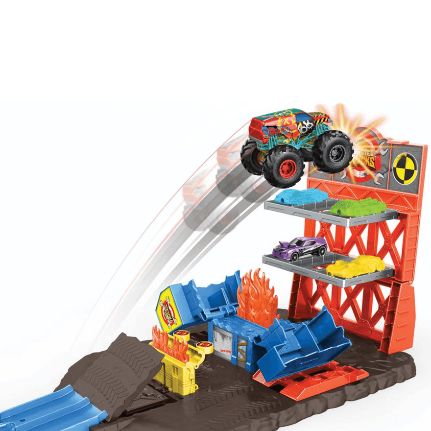 Hot Wheels Pista Monster Truck Estação De Explosão - Mattel