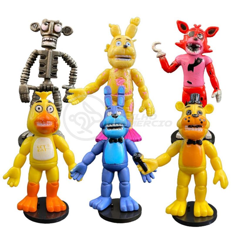 Kit 6 Bonecos Bonequinhos Five Nights At Freddy 's FNAF Brinquedo Infantil  Criança Action Figure - Ri Happy