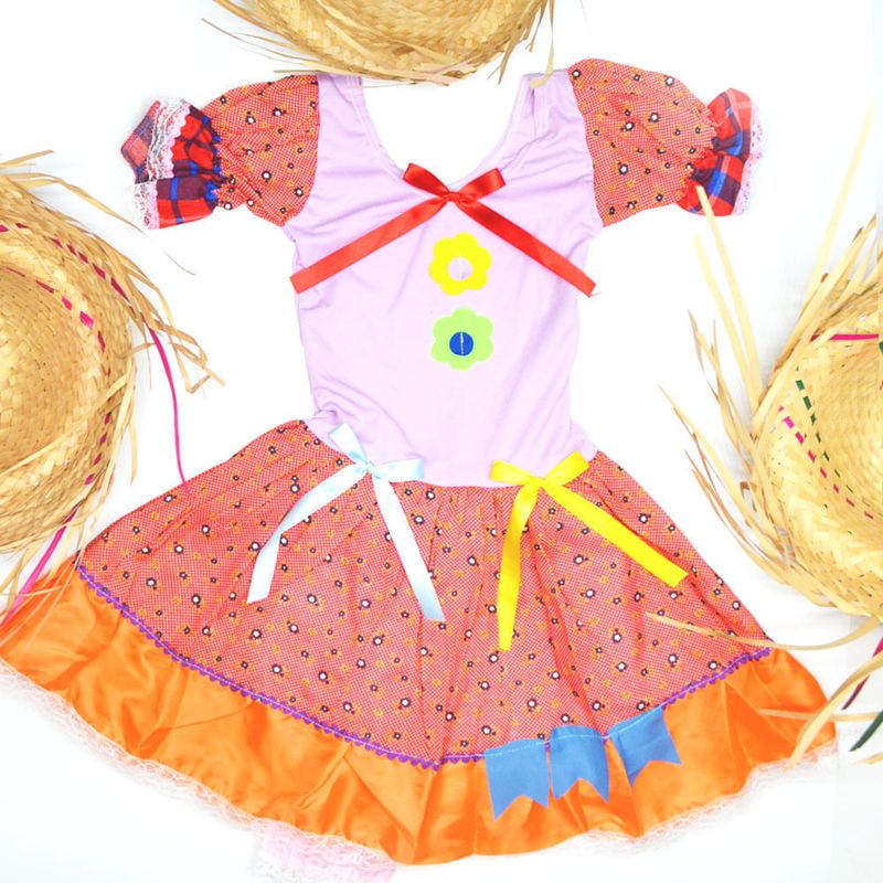 Vestido Infantil Festa Junina São João Caipira Com Chapéu M - Ri Happy