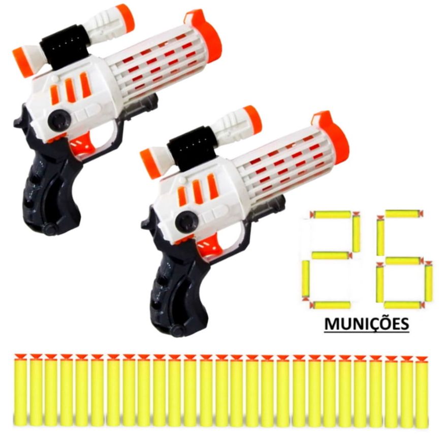 Kit 3 Arminhas 2 Pistola E 1 Sniper Lança Dardos 11 Peças - Ri Happy