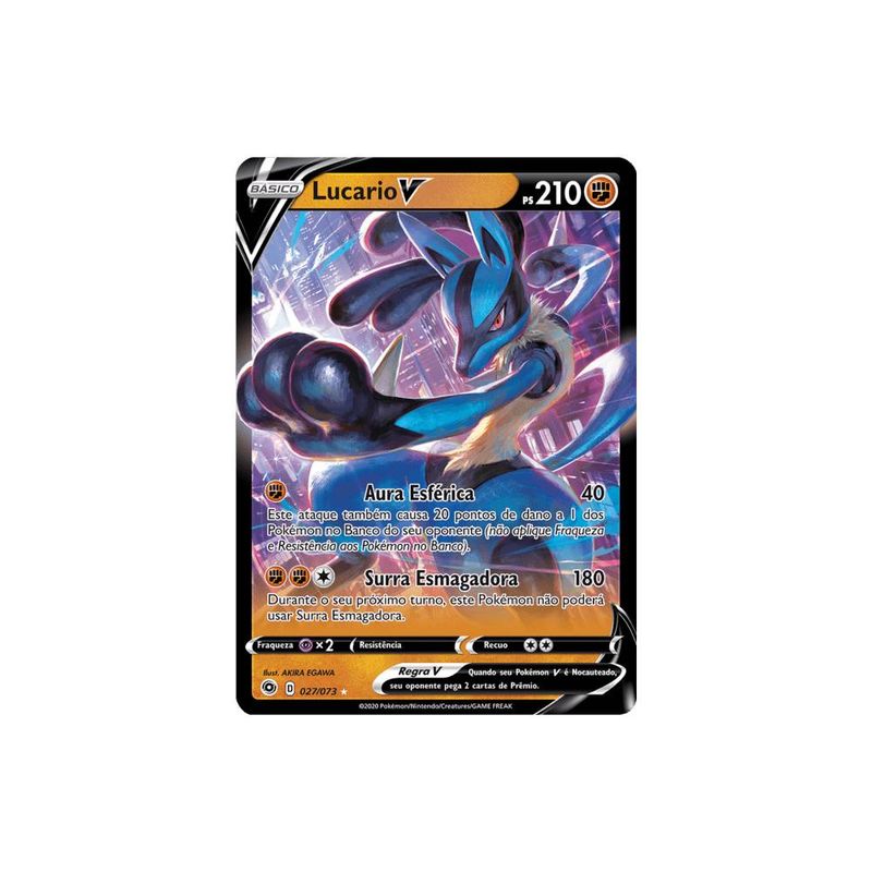 Lucario V Foil Pokémon Carta Em Português 27/73