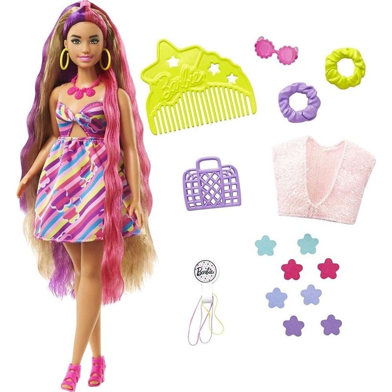 Kit De Bonecas Barbie Styling Hair Brincar De Cabeleireira