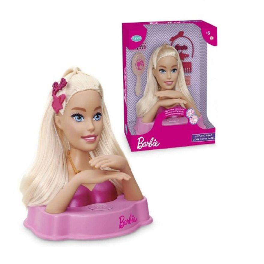 Busto Boneca Barbie Para Pentear E Maquiar Vem Com Maquiagem - Ri Happy