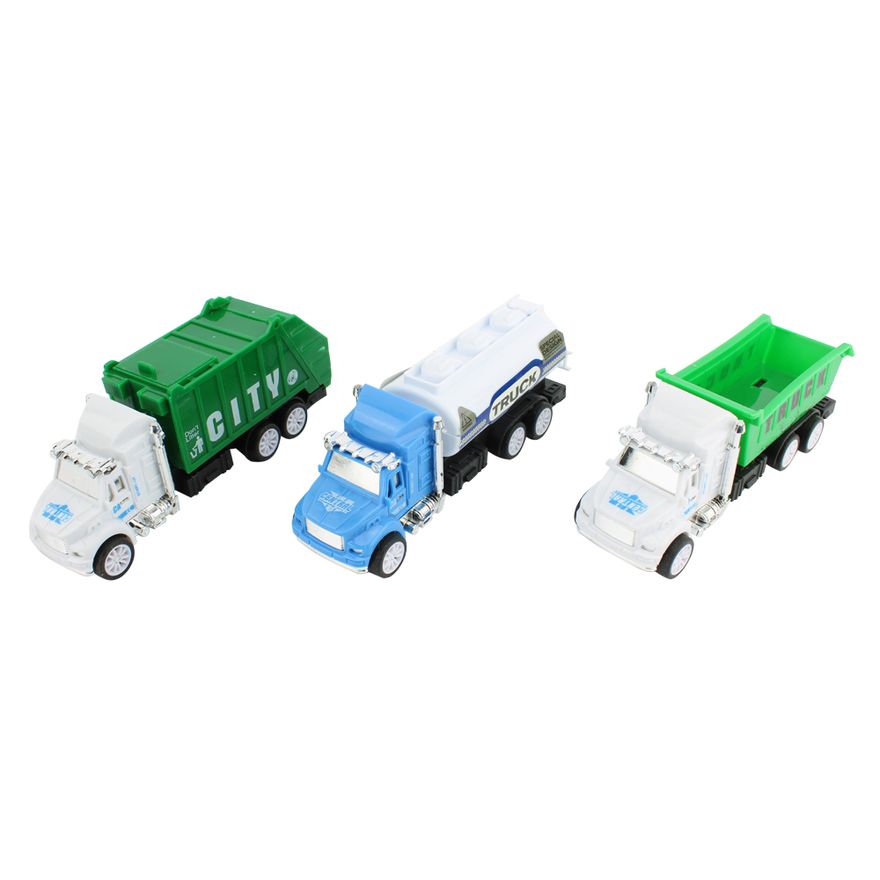 Caminhão de brinquedo infantil Coleta de lixo com Caçamba a fricção
