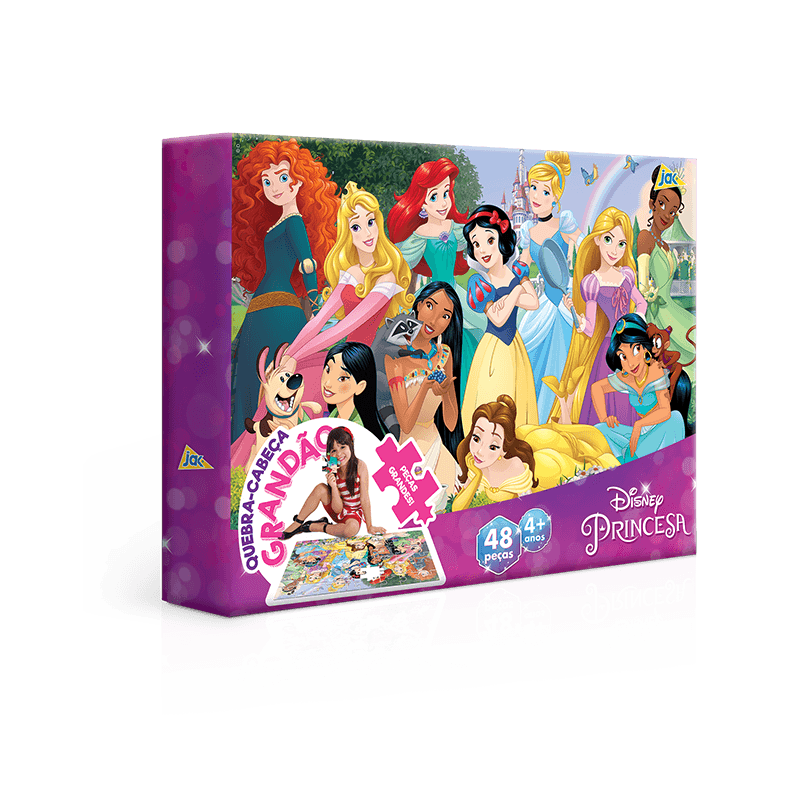 Quebra-Cabeça Grandão - Princesa Disney - 48 Peças - Jak - Ri Happy