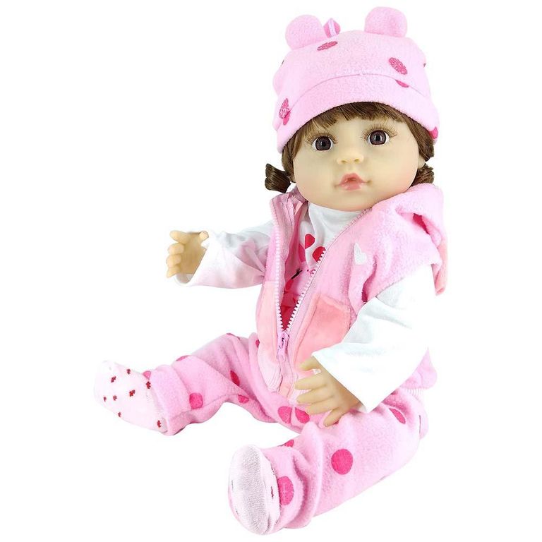 Boneca Bebê Reborn 45 cm Feita À Mão Com Roupinha Pink - Ifcat ToyStore