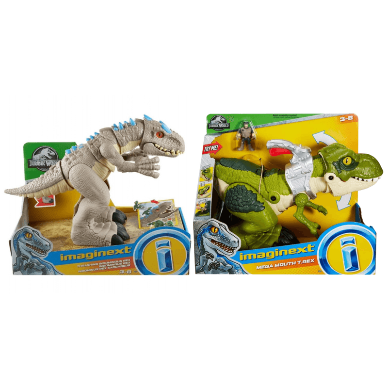 Mattel Imaginext Jurassic World Dinossauro Brinquedo T-Rex Ação de luta