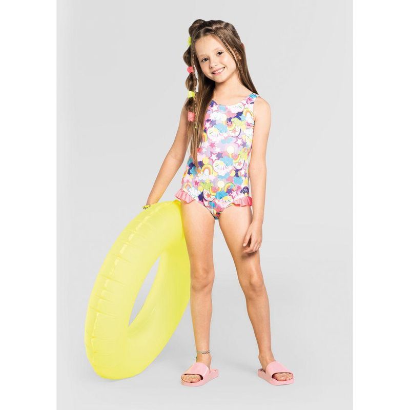 Maiô em malha UV infantil menina Brandili - Brandili