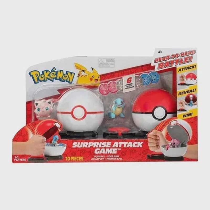 Pokémon Kit Pokébola Ataque Surpresa Squirtle Jigglypuff - Ri Happy