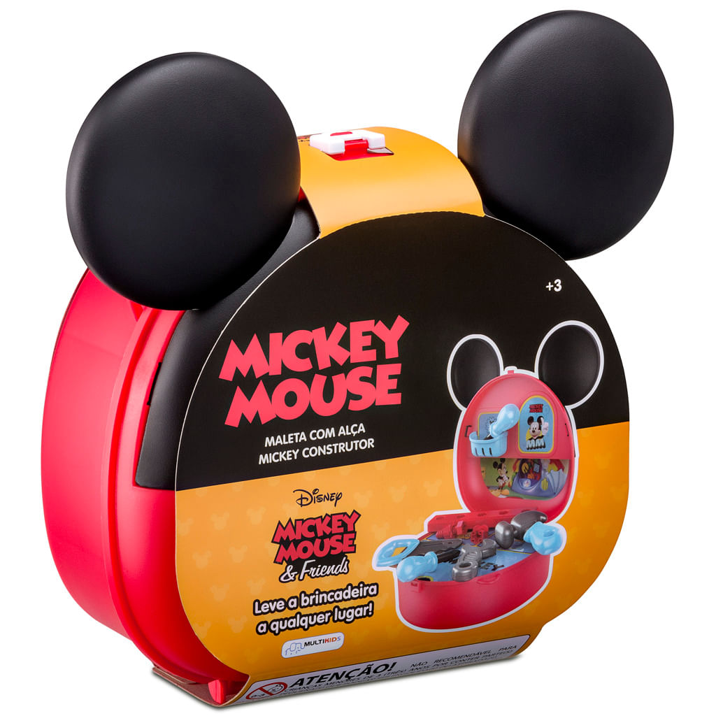 Conjunto de Acessorios Disney Mickey Maleta Construtor com Alca Multikids 0