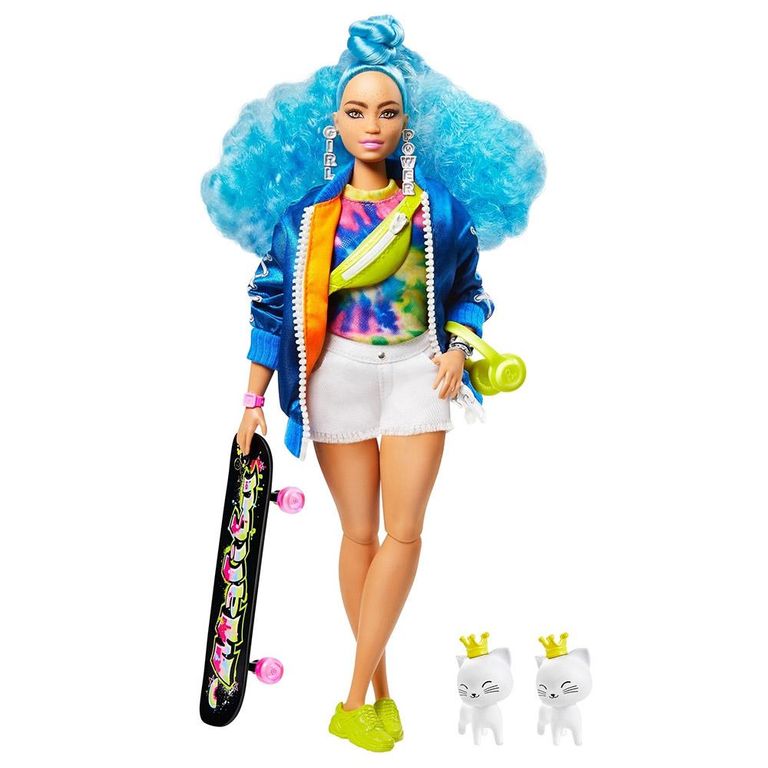 Boneca Barbie - Extra - Barbie Com Roupa Azul Claro - Mattel - Ri Happy