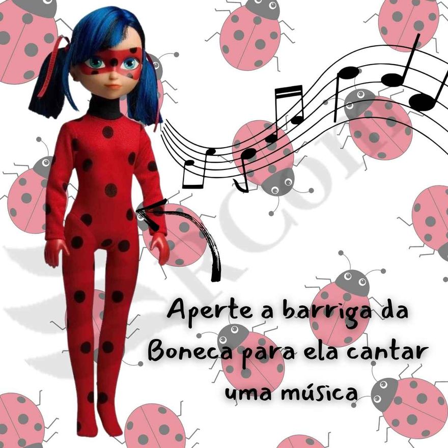 Miraculos Ladybug Boneca Com Ioiô Infantil 52cm Grande Desenho