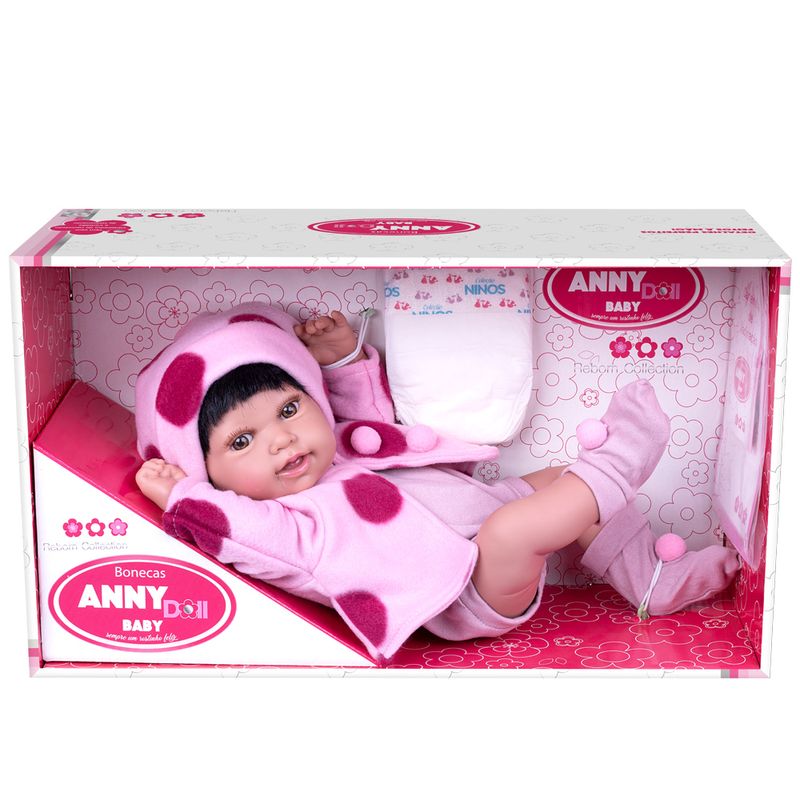 Boneco de Vinil - Reborn Anny Doll Baby - Menino - Cotiplás