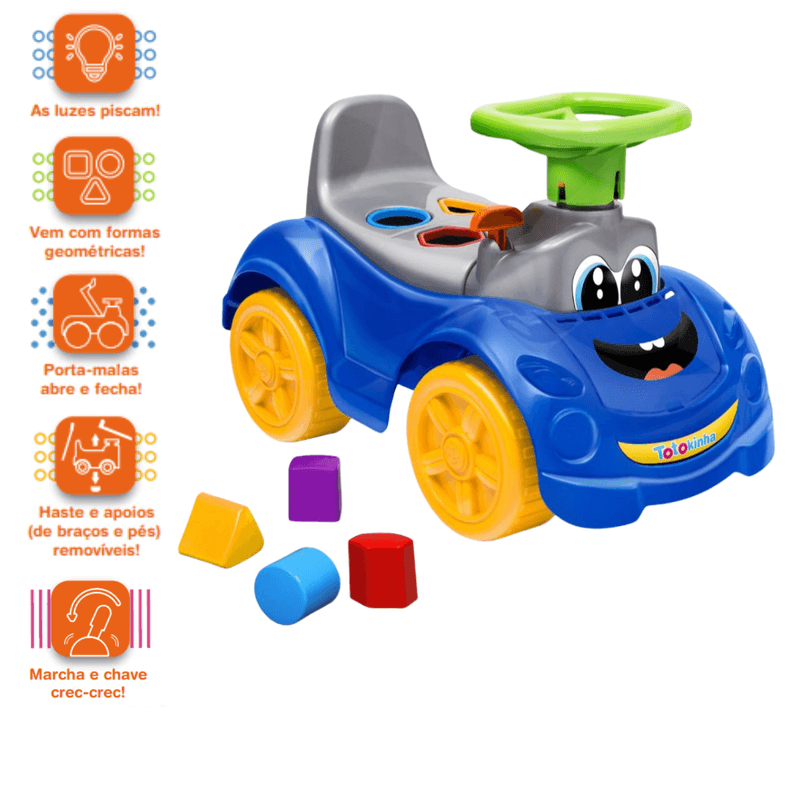 TOTOKA PLUS AZUL BEBÊ INFANTIL CARRINHO MOTOCA QUADRICICLO - Ri Happy